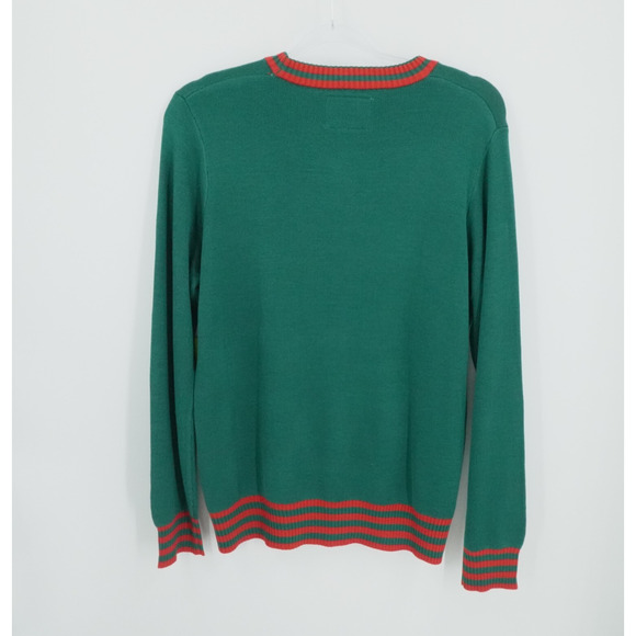 Tipsy Elves Ugly Christmas Sweater Mens Extra Large Green Deer Gains Funny - Picture 2 of 10